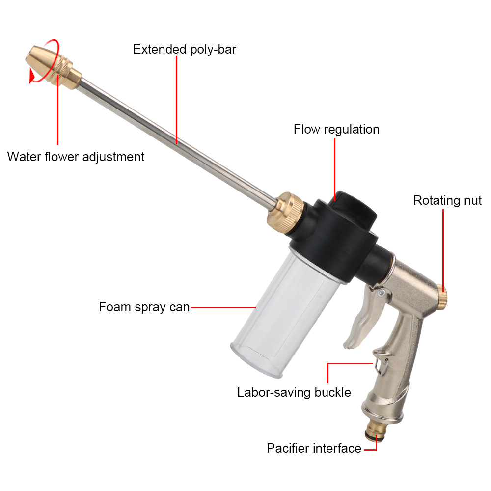 طويل رغوة غسالة سيارة ارتفاع ض - مراجعة Pressure Washer Foam Gun وسعره